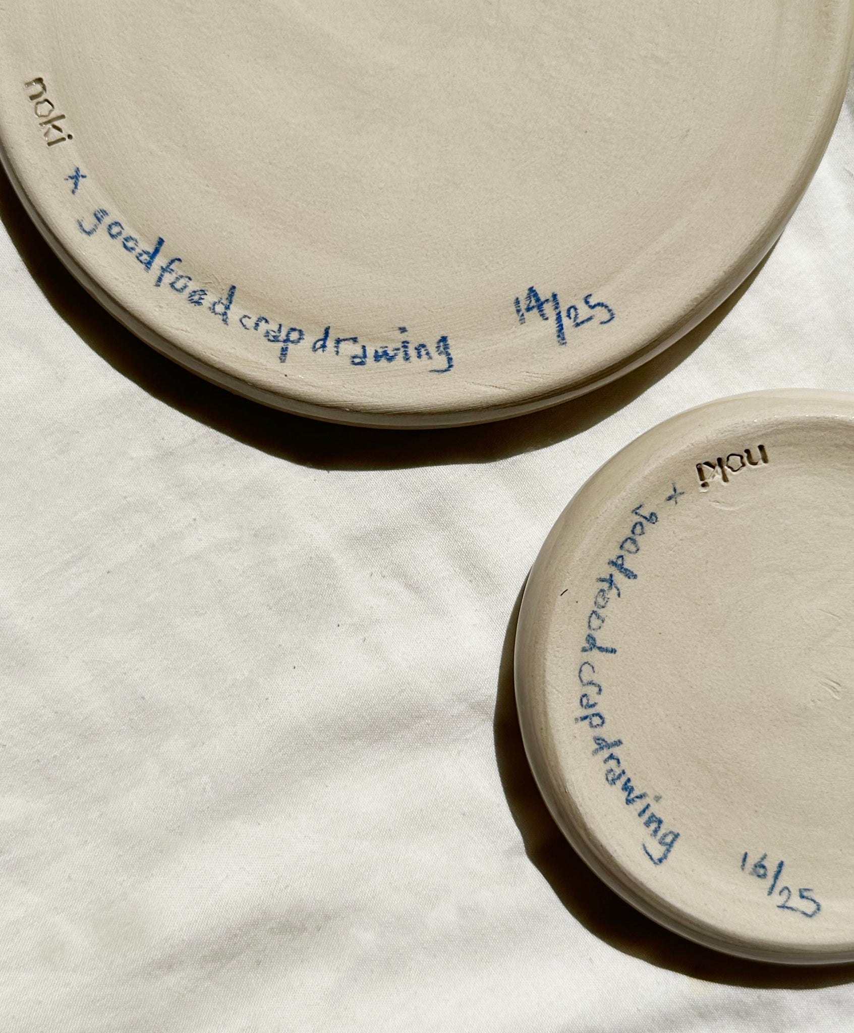 goodfoodcrapdrawing x noki ceramics Ø9cm plates